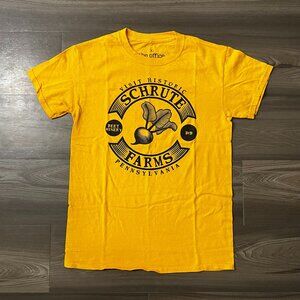 Hot Topic The Office Men's Small Shirt Schrute Farms Yellow and Black